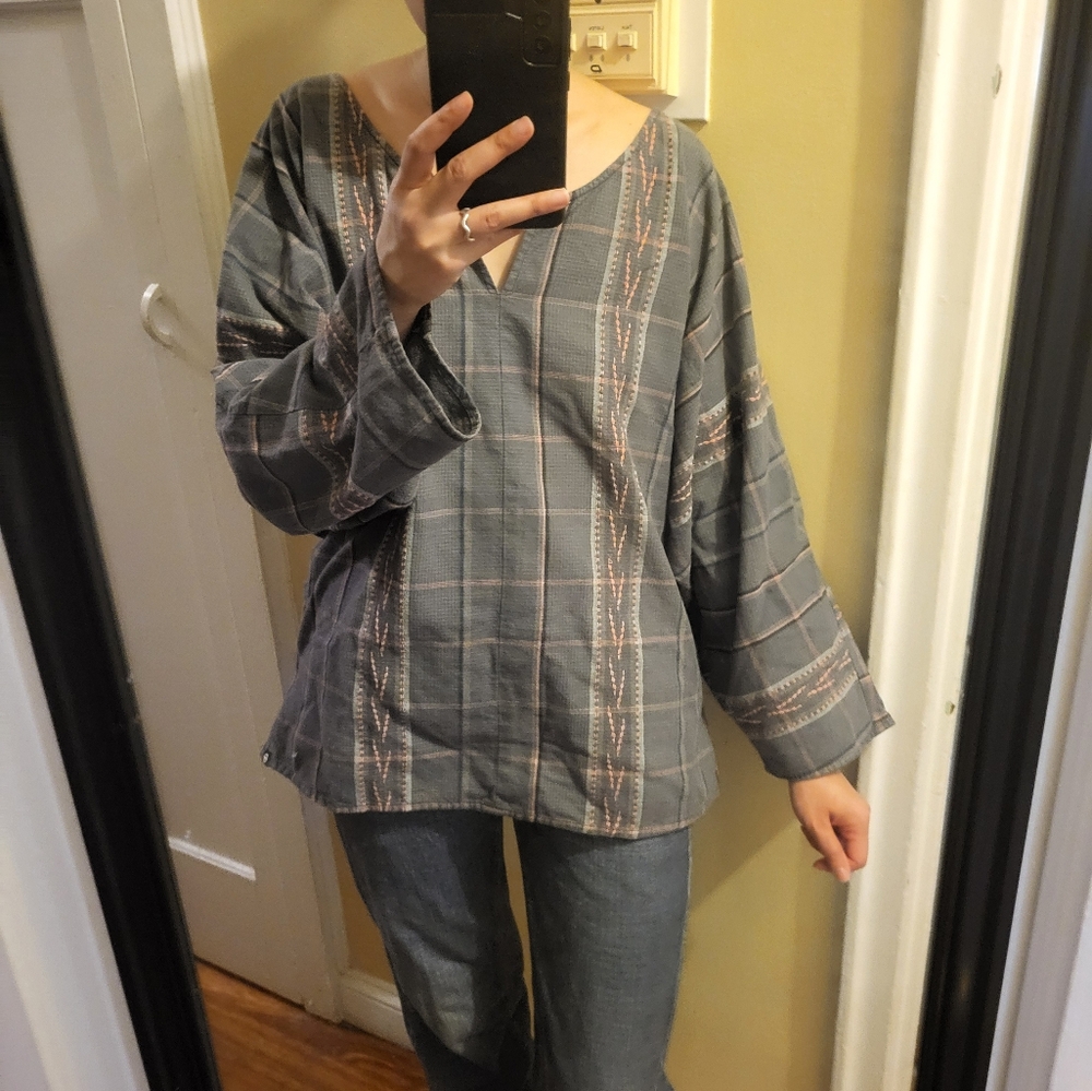 Grey plaid tunic